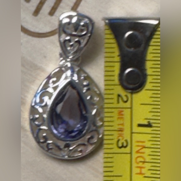 Sterling Silver and Iolite pear Shaped Pendant. - Picture 7 of 7